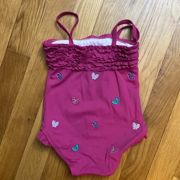 NWOT Janie and Jack Swimsuit Magenta Butterflies Size 18-24M - Picture 4 of 8